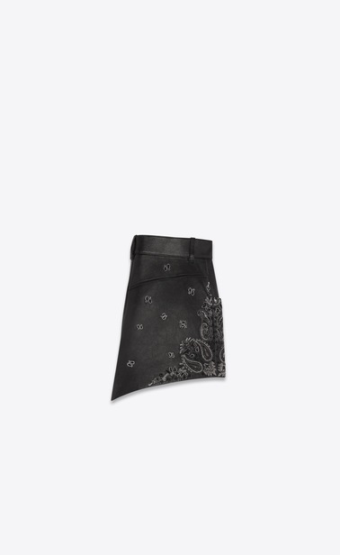 Shorts in lambskin with bandana embroidery